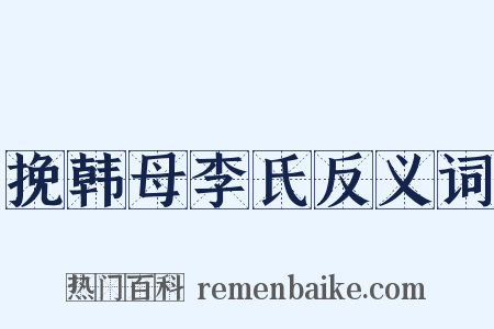 挽韩母李氏反义词是什么意思的图片